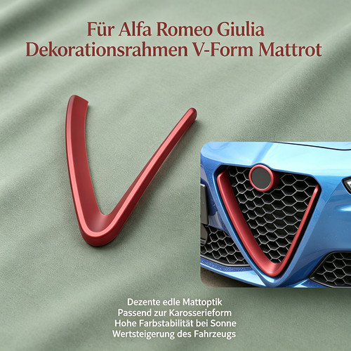 Mattrot zierrahmen - mattrot, v-zierrahmen